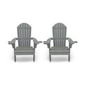 Gray All Weather Outdoor Patio Adirondack Chair (Set of 2)