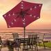 Sonerlic 7.5ft LED Patio Market Umbrella With Steel Frame Outdoor Table Umbrella for Yard Poolside and Deck Red
