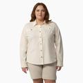 Dickies Women's Plus Cooling Roll-Tab Work Shirt - Antique White Size 2X (SLFW45)