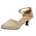 SEMIMAY Shoes Dance Shoe Sequins Women s Social Ballroom Salsa Shoes Latin Dancing Tango Women s Middle Heels Gold