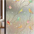 Privacy Window Film Frosted Glass Film Stained Glass Film Static Cling Film Non-adhesive Self Adhesive Film Bird Window Stickers For Home Bathroom Off