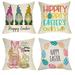 Moocorvic 4 PCS Easter Pillow Easter Decor Easter Pillow Covers Rabbit Easter Bunny Egg Decorative Throw Pillow Sofa Cushion Cover Home Decor Pillow Easter Gifts Easter Toys