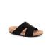 Wide Width Women's Beverly Slip On Sandal by SoftWalk in Black Nubuck (Size 10 1/2 W)