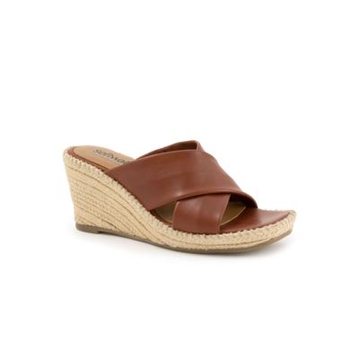 Women's Hastings Heeled Sandal by SoftWalk in Cognac (Size 9 1/2 M)