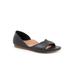 Wide Width Women's Cypress Flat Sandal by SoftWalk in Black (Size 7 1/2 W)