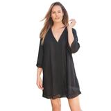 Plus Size Women's Crochet Dress Cover-Up by Woman Within in Black (Size 18/20)