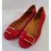Coach Shoes | Coach Women's Unique Suede Slip On Ballet Flats Shoes Size 8b | Color: Red | Size: 8
