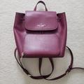 Kate Spade Bags | Kate Spade Maroon Leather Flap Backpack | Color: Gold/Red | Size: Os