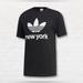 Adidas Shirts | Adidas Originals Stacked New York Trefoil T-Shirt Mens Medium City Series | Color: Black | Size: M