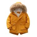 Qufokar Baby Boy Outfits 9-12 Months Boys Youth Coats Boy S Winter Lined Coat Water-Proof Fleece Thick Outerwear Girls Quilted Hooded Par-Ka Jacket Winter Kids Pu-Ffer Boys Coat&Jacket