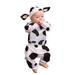 Qufokar Cute mas Outfits for Infant Boy Baby 3 Piece Outfit Boy Baby Boys Girls Long-Sleeved Cow T-Shirt Pants With Hat Outfits Clothes Sets