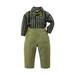 Qufokar New Fall/Winter 2022 Children S Clothing Baby Boy 4 Piece Outfit Toddler Boy Clothes Baby Boy Clothes Baby Stripe Shirt Suspender Pants Set Outfit