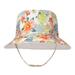 Tisoloow Baby Sun Hat UPF 50+ Sun Protection Cute Baby hats Wide Brim Summer Beach hat Toddler Sun Hats for Boys Girls Yellow Flower 12-24 Months