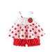 Qufokar Baby mas Outfir Girls Outfits Tops Outfits Cartoon Dot 6M-24M Vest Girls Baby Printed Ruffles Shorts Strawberry Girls Outfits&Set