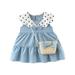 Children Place Dresses for Girls Girls Long Dresses Toddler Clothes Sleeveless Polka Bag Girls Dress Princess Kids Outfits Baby Dot Girls Dress&Skirt Dress Girls 7 8 Little Girls Dress up Closet