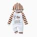 Qufokar Infant Baby Boy Clothes Baby Boy Clothes Baby Girls Boys Striped Thanksgiving Turkey Autumn Hooded Long Sleeve Romper Jumpsuit Clothes