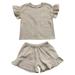 Toddler Outfits Set Girls Kids Baby Spring Summer Solid Cotton Short Sleeve Tshirt Shorts Outfits Clothes For 2-3 Years