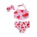 Gwiyeopda Toddler Kids Baby Girls Swimsuit Ruffle Sleeve Swimwear Bikini Swimming Bathing Suit Beach Outfits