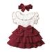 Dresses 7 Year Old Girls Size 6t Girls Clothes Baby Girls Cotton Patchwork Autumn Sleeveless Ruffle Princess Dress Clothes 2t Girls Baptism Dress Dress up for Girls