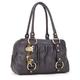 Catwalk Collection Handbags - Women's Leather Shoulder Bag - Medium Top Handle Bag - MEGAN - Black