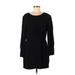 Sanctuary Casual Dress - Mini Scoop Neck Long sleeves: Black Print Dresses - Women's Size 8