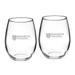 Nazareth College Golden Flyers Team Design Two-Piece 21oz. Stemless Wine Glass Set