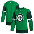 Men's adidas Kelly Green Winnipeg Jets 2023 St. Patrick's Day Primegreen Authentic Jersey