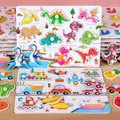 Jouets en bois Montessori pour enfants Puzzle 3D véhicule Animal de dessin animé jouet éducatif