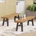 Latitude Run® Tacito Wooden Picnic Outdoor Bench Wood/Natural Hardwoods in Gray/Black | 17.75 H x 63 W x 14.25 D in | Wayfair