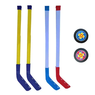 Bâton de hockey sur glace d'hiver pour enfants outils d'entraînement ABS 2 bâtons 2 balles jouet