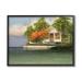 Stupell Industries Tropical Seaside House Boat Giclee Art By Martin Figlinski Wood in Brown/Green/White | 16 H x 20 W x 1.5 D in | Wayfair