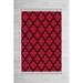 White 31 x 0.53 in Area Rug - East Urban Home Janae Geometric Machine Made Flatweave Velvet/Cotton Area Rug in Red/Black | 31 W x 0.53 D in | Wayfair