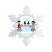 The Holiday Aisle® Personalized NTT Cartoon Snowflake Bath Time 2 Girls Christmas Holiday Shaped Ornament Plastic in Brown/Red | Wayfair