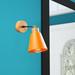 East Urban Home Seren 1 - Light Dimmable Brown/Black Armed Sconce Metal in Orange | 9.84 H x 5.51 W x 5.51 D in | Wayfair