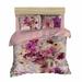 East Urban Home Yakhlef Pink/Lilac/White Reversible Duvet Cover Set Microfiber/Satin in Indigo/Pink/White | Wayfair