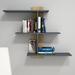 East Urban Home Eulalie 3 Piece Accent Shelf w/ Adjustable Shelves Wood in Gray/Blue | 35.43 H x 43.31 W x 7.87 D in | Wayfair