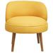 Barrel Chair - East Urban Home Burke 23.62" W Tufted Polyester Barrel Chair Polyester in Yellow | 25.98 H x 23.62 W x 26.38 D in | Wayfair