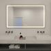 Latitude Run® Contemporary Serene Series Frameless Lighted Beveled Bathroom/Vanity Mirror in Black | 30 H x 72 W x 1.1 D in | Wayfair