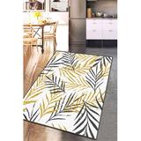 White/Gray Rectangle 2'7" x 3'3" Area Rug - East Urban Home Alohilani Floral Machine Made Power Loom Velvet/ Area Rug in 31.0 x 0.39 in gray/yellow | Wayfair