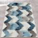 Blue/Gray 39 x 31 x 0.39 in Area Rug - East Urban Home Geometric Machine Woven /Velvet Area Rug in Blue/Cream/Gray | 39 H x 31 W x 0.39 D in | Wayfair