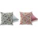 East Urban Home Dolence Cotton Blend Throw Square Indoor/Outdoor Pillow Cover & Insert Polyester/Polyfill/Cotton Blend in Gray/Pink | Wayfair