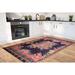 Black 30 x 0.16 in Area Rug - East Urban Home Bernhardt Floral Machine Made Polyester Area Rug in Red/Polyester | 30 W x 0.16 D in | Wayfair