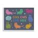 Stupell Industries Cool Cats Live Here Phrase Giclee Art By Lisa Perry Whitebutton Wood in Brown | 24 H x 30 W x 1.5 D in | Wayfair