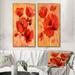 Red Barrel Studio® Red Blooming Poppies VII - 2 Piece Painting Set on Canvas in Orange/Red | 20 H x 24 W x 1 D in | Wayfair