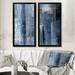 Wade Logan® Blue Meets Gray Abstract Art - 2 Piece Painting Set on Canvas Metal in Black/Blue/Gray | 40 H x 40 W x 1 D in | Wayfair