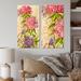 Red Barrel Studio® Still Life of Pink & Purple Flowers II - 2 Piece Painting Set on Canvas Metal in Green/Indigo/Pink | 40 H x 40 W x 1 D in | Wayfair