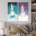 The Holiday Aisle® Christmas Snowman Playing Guitar - 2 Piece Graphic Art Set on Canvas Metal in Blue/Indigo/White | 40 H x 40 W x 1 D in | Wayfair