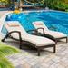 Latitude Run® Miluse 72.8" Long Reclining Double Chaise w/ Cushions Wicker/Rattan in Brown | 33.46 H x 25.2 W x 72.8 D in | Outdoor Furniture | Wayfair