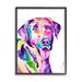 Stupell Industries Purple Lab Dog Happy Retriever Giclee Art By Jen Seeley Wood in Brown/Indigo/Pink | 14 H x 11 W x 1.5 D in | Wayfair