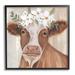 Stupell Industries Cattle Floral Bloom Crown Giclee Art By Annie Warren Wood in Brown | 24 H x 24 W x 1.5 D in | Wayfair as-799_fr_24x24